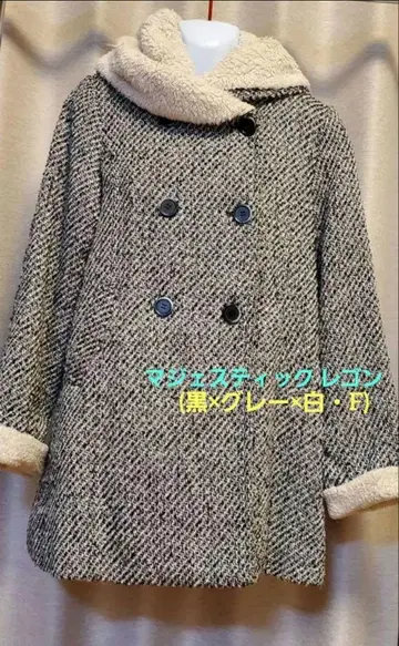 마제스틱 레고 트위드 보아 코트 (블랙 x 그레이 x 화이트 F)