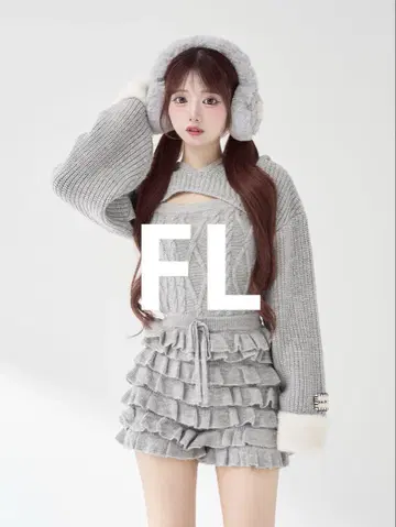 다리치 Darich 프릴 니트 콤비네존 그레이 FL