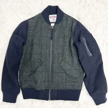 Harris Tweed 점퍼 L 네이비/그레이