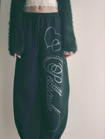 PELLICULE stone-deco sweat pants Black