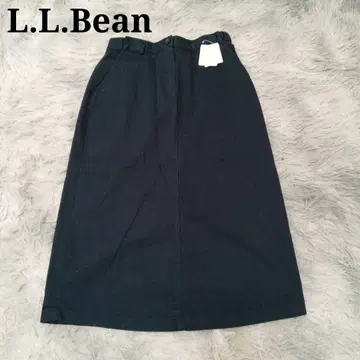 새상품 L.L.Bean 다크 네이비 코튼 100% 롱 스커트 A라인