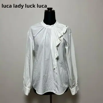 luca lady luck luca 블라우스 펄 프릴