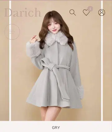 다리치 허리 벨트 멜톤 코트 GRY FREE 사이즈