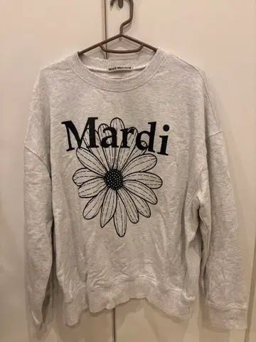 Mardi 꽃무늬 프린트 맨투맨 그레이