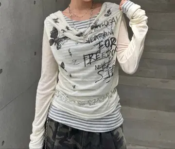 ZIPPER CULB border pattern layered tops