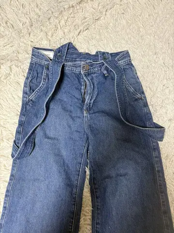 GAP 서스펜더 포함 스트레이트 데님 팬츠