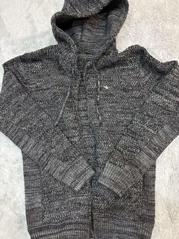 그레이 계열 후드 부착 집업 후드티