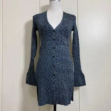 미사용 Theory CABLED PRINT RIB CARDIGAN