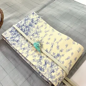 리버서블 반폭 오비 파랑 꽃 x 앤티크 기모노