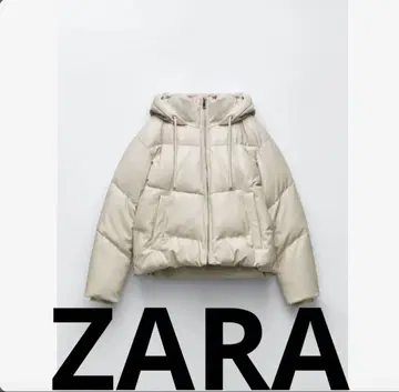 ZARA 후드 부착 다운 자켓