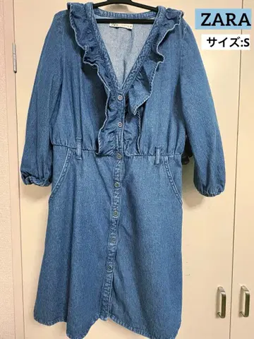 Zara '데님 프릴 원피스'