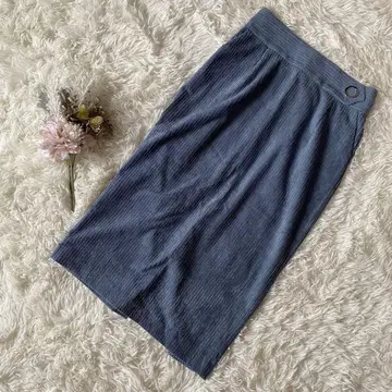 [ Luftrobe ] 코듀로이 타이트 스커트 파랑 9호(M) 슬릿 있음