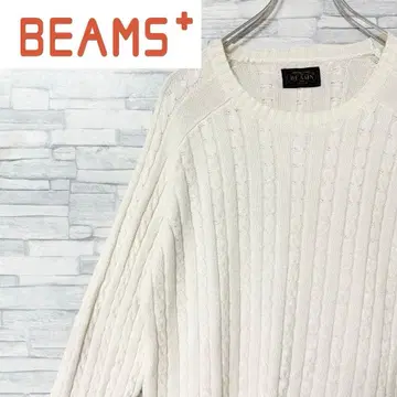 빔즈  니트 스웨터 린넨 코튼 화이트 L