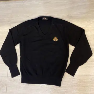 일본제 HONMA 혼마 V넥 캐시미어 니트 스웨터 블랙 색상