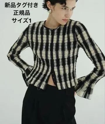 정품 clane SHIRRING DESIGN BLOUSE 사이즈 1