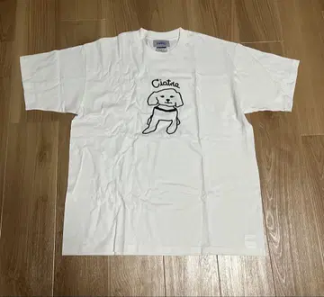 미사용 새상품 ciatre 티셔츠 강아지 화이트 흰색 S 사이즈