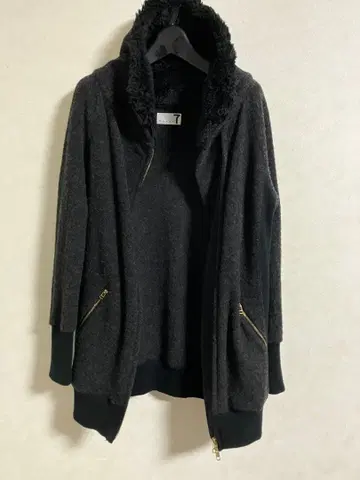 SCOTCLUB soeur7 후드 부착 다크 그레이 플리스 자켓