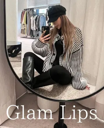 Glam Lips 2way 스트라이프 니트 가디건