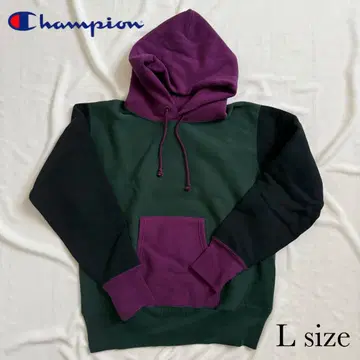 [ 새상품급 ] Champion 배색 절개 리버스 위브 후드티