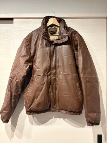 80s Eddie Bauer 가죽 다운 자켓 브라운 빈티지
