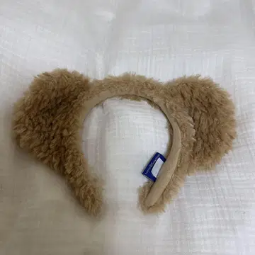 [디즈니] 더피풍 퍼 머리띠 베이지 복슬복슬 귀 포함