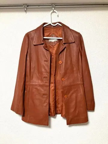 브라운 가죽 양가죽 자켓 여성용