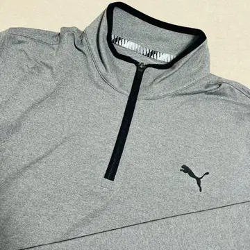 푸마 골프 긴팔 하프 지퍼 셔츠 스트레치 L 컨디션 최상 그레이 PUMA