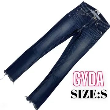 A738 GYDA 스타일업 컷오프 프린지 스키니 데님