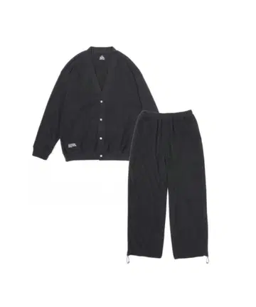 프레쉬 서비스 UTILITY PILE CARDIGAN SETUP 블랙