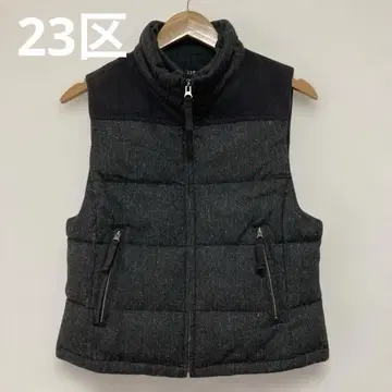 23구 퀼팅 다운 베스트 모  실크 다운 페더 블랙