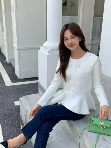 벌스데이 바쉬 BIJOU PEPLUM KNIT CARDIGAN
