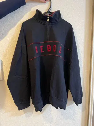 완판템 keboz 하프 지퍼 트레이닝복 블랙