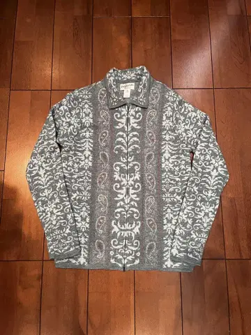 레어 펜들턴 플로럴 울 니트 지퍼 상의