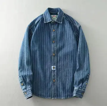 데님 셔츠 스트라이프 3XL