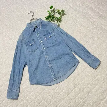 블루블루 [ M ] 새상품급 데님 셔츠 블루 빈티지 느낌 귀여운 멋쟁이