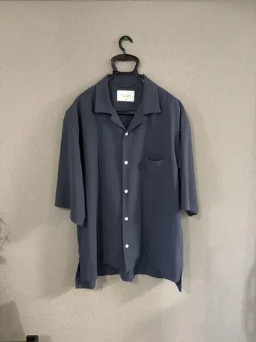 퍼블릭 도쿄 네이비 반팔 셔츠 M