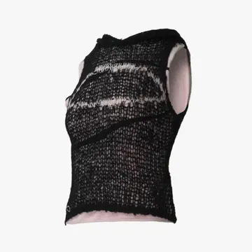 theredthread S 오픈 니트 탑 하트