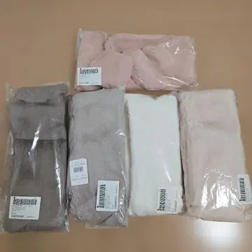 미사용 새상품 인조 모피 머플러 숄 핑크 베이지 일괄