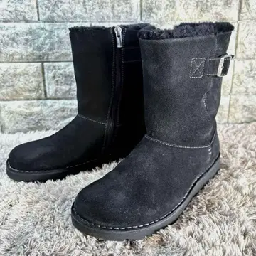 새상품급 버켄스탁 사이드 지퍼 어그 부츠 스웨이드 블랙 25.0