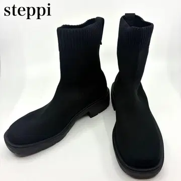 [새상품급] steppi 니트 부츠 사이드 고어 발수 경량 블랙 24