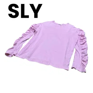 [ SLY 스라이 ] 핑크 긴팔 T셔츠 퍼프 슬리브