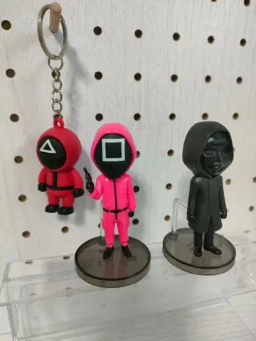 오징어 게임 월드 컬렉션 피규어 키링 세트