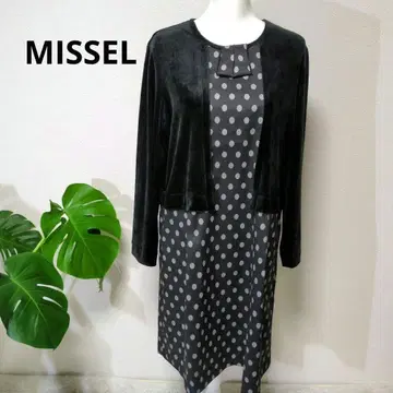 MISSEL 블랙 폴카 도트 무릎 기장 원피스