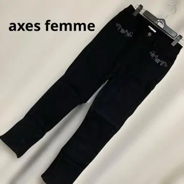 axes femme 자수 장식 속기모 스트레치 팬츠