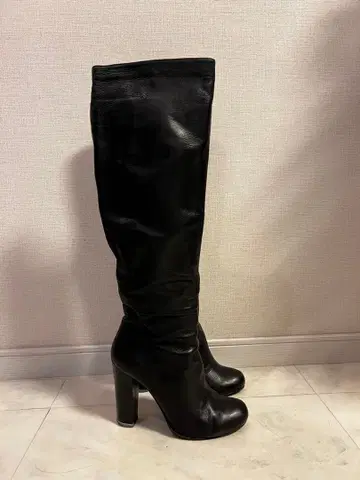 블랙 하이힐 롱 부츠