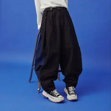 so.C.hu 사이드 더블 지퍼 와이드 데님 팬츠