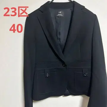 23구 테일러드 자켓 사이즈 40 블랙 울 100%