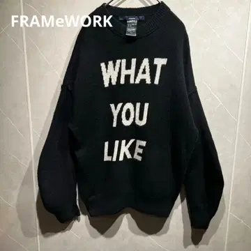 새상품급 FRAMeWORK 인터샤 풀오버 로고 니트 크루넥