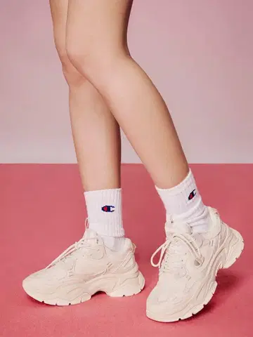 Champion 챔피온 화이트 스니커즈 통굽