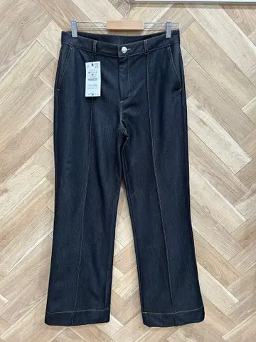 ZARA 다크 데님 플레어 팬츠 대비 스티치 팬츠